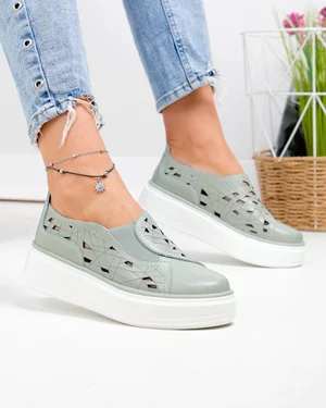 Pantofi casual dama piele naturala barilla cu insertie elastica si inchidere slip-on T-2801
