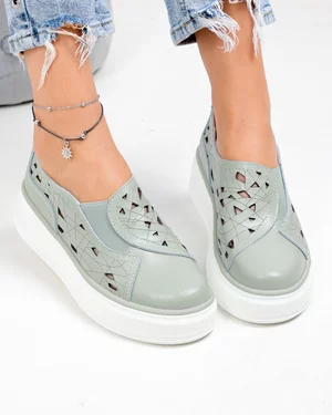 Outlet - Ultimele Marimi - Pantofi casual dama piele naturala barilla cu insertie elastica si inchidere slip-on T-2801
