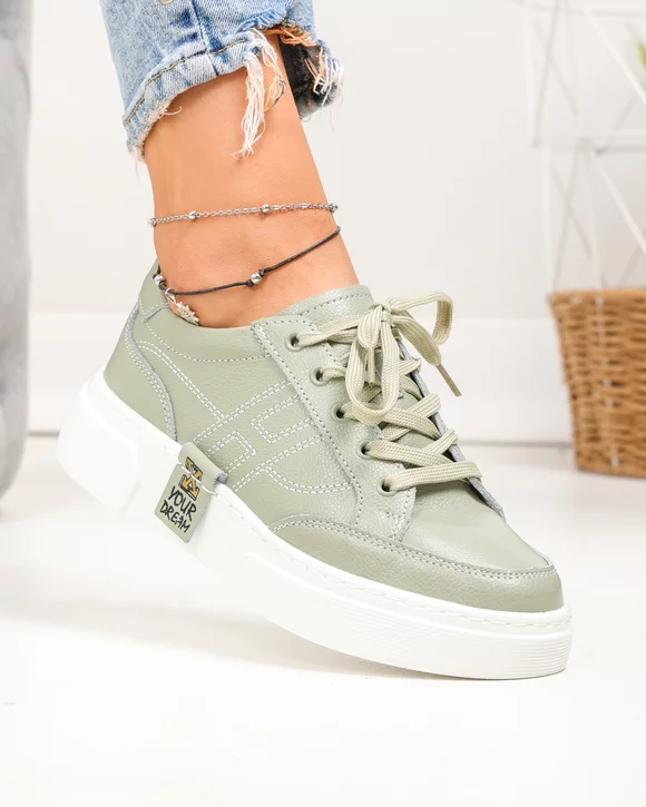 Pantofi casual dama piele naturala barilla cu talpa alba si cusaturi decorative JY6821