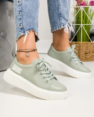 Pantofi casual dama piele naturala barilla cu talpa alba si inchidere sireturi AW460