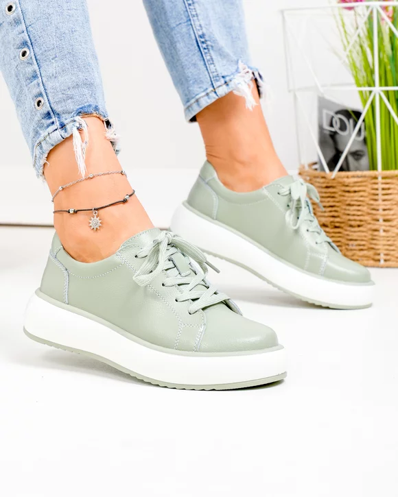 Pantofi casual dama piele naturala barilla cu talpa alba T-2006