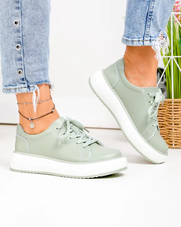 Pantofi casual dama piele naturala barilla cu talpa alba T-2006