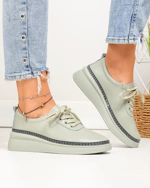 Pantofi Casual - Pantofi casual dama piele naturala barilla cu talpa flexibila si inchidere sireturi JY6700