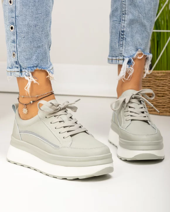 Pantofi casual dama piele naturala barilla cu talpa groasa F001-780