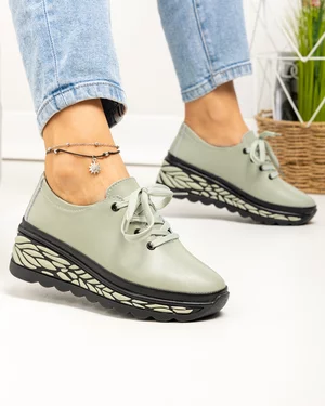 Pantofi casual dama piele naturala barilla cu talpa groasa JY5096