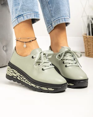 Pantofi casual dama piele naturala barilla cu talpa groasa JY5096