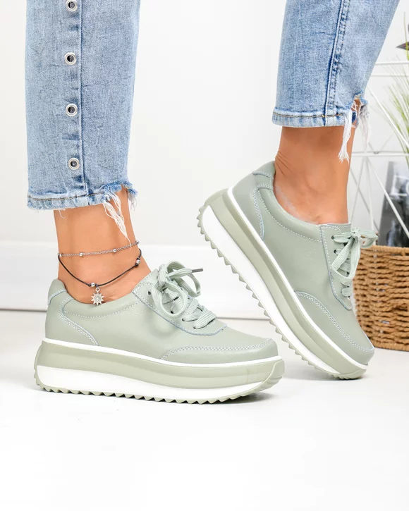 Pantofi casual dama piele naturala barilla cu talpa groasa T6052