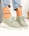 Pantofi casual dama piele naturala barilla perforati cu inchidere sireturi XH-3200 3