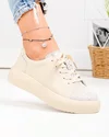 Pantofi casual dama piele naturala bej cu imprimeu T-2006 3