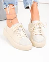 Pantofi casual dama piele naturala bej cu imprimeu T-2006 4