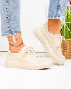Pantofi casual dama piele naturala bej cu imprimeu T-2006 5
