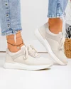 Pantofi casual dama piele naturala bej cu inchidere sireturi F001-948 1