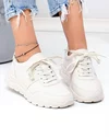 Pantofi casual dama piele naturala bej cu inchidere sireturi F001-972 4