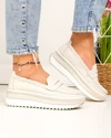 Pantofi casual dama piele naturala bej cu inchidere slip-on F001-776 4