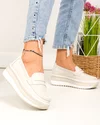 Pantofi casual dama piele naturala bej cu inchidere slip-on F001-776 5