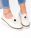 Pantofi casual dama piele naturala bej cu inchidere slip-on si insertie elastica JY6709 4