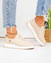 Pantofi casual dama piele naturala bej cu insertie elastica si inchidere slip-on JY-5671 4