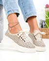 Pantofi casual dama piele naturala bej cu model perforat JY3230 4