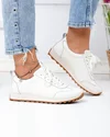 Pantofi casual dama piele naturala bej deschis cu inchidere sireturi F002-642 4
