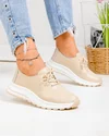 Pantofi casual dama piele naturala bej T-5931 2