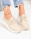 Pantofi casual dama piele naturala bej T-5931 1