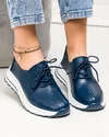 Pantofi casual dama piele naturala bleumarin cu talpa alba T-5931 1