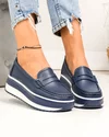 Pantofi casual dama piele naturala bleumarin cu talpa groasa F001-776 3