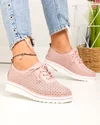 Pantofi casual dama piele naturala cu inchidere sireturi si perforatii XH-3200 1