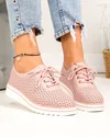 Pantofi casual dama piele naturala cu inchidere sireturi si perforatii XH-3200 3