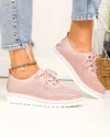 Pantofi casual dama piele naturala cu inchidere sireturi si perforatii XH-3200 4