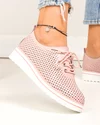 Pantofi casual dama piele naturala cu inchidere sireturi si perforatii XH-3200 5