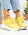 Pantofi casual dama piele naturala galben cu auriu si talpa alba F002-290 4