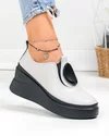Pantofi casual dama piele naturala gri cu aplicatie metalica T6050 3