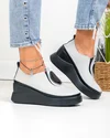 Pantofi casual dama piele naturala gri cu aplicatie metalica T6050 6