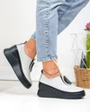 Pantofi casual dama piele naturala gri cu aplicatie metalica T6050 1