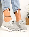 Pantofi casual dama piele naturala gri cu imprimeu sarpe si perforati partial JY3930 3
