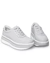Pantofi casual dama piele naturala gri cu inchidere sireturi T6052 9