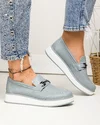 Pantofi casual dama piele naturala gri cu inchidere slip-on si cusaturi frontale T-5942 4