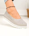 Pantofi casual dama piele naturala gri cu inchidere slip-on VK-F001-504 4