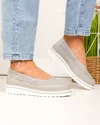 Pantofi casual dama piele naturala gri cu inchidere slip-on VK-F001-504 5