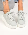 Pantofi casual dama piele naturala gri cu talpa alba captusiti F001-872 3