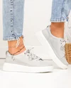 Pantofi casual dama piele naturala gri cu talpa alba JY3285 6