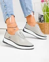 Pantofi casual dama piele naturala gri cu talpa flexibila JY-5671 2