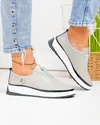 Pantofi casual dama piele naturala gri cu talpa flexibila JY-5671 4