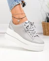 Pantofi casual dama piele naturala gri cu talpa groasa F002-437 4