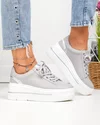 Pantofi casual dama piele naturala gri cu talpa groasa F002-437 6