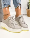 Pantofi casual dama piele naturala gri cu talpa stratificata F002-286 4