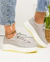 Pantofi casual dama piele naturala gri cu talpa stratificata F002-286 1