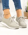 Pantofi casual dama piele naturala gri cu varf rotund T-9001 3