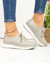 Pantofi casual dama piele naturala gri cu varf rotund T-9001 4